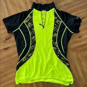 Canari Yellow and Black Short Sleeve Zippered Jersey